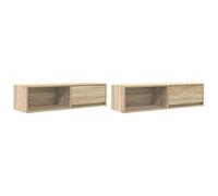 Berkfield Home TV Cabinets 2 pcs Sonoma Oak 100x31x25.5 cm Engineered Wood in Light Tan Berkfield Home Light Tan 100x31x25.5 cm