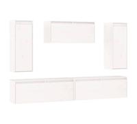 Berkfield Home TV Cabinets 5 pcs White Solid Wood Pine Berkfield Home White