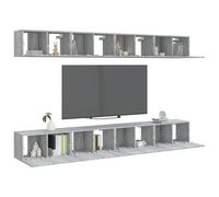 Berkfield Home TV Cabinets 8 pcs Grey Sonoma 60x30x30 cm Engineered Wood | Size: 60 x 30 x 30 cm Berkfield Home Grey 60 x 30 x 30 cm