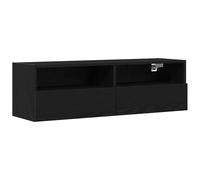 Berkfield Home TV Wall Cabinet Black Oak 100x30x30 cm Engineered Wood | Size: 100 x 30 x 30 cm Berkfield Home Black 100 x 30 x 30 cm