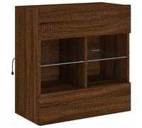 Berkfield Home TV Wall Cabinet with LED Lights Brown Oak 58.5x30x60.5 cm Berkfield Home Brown 58.5x30x60.5 cm