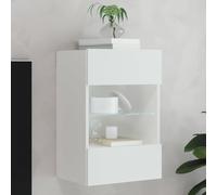 Berkfield Home TV Wall Cabinet with LED Lights White 40x30x60.5 cm Berkfield Home White 40x30x60.5 cm