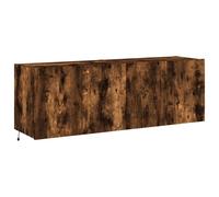 Berkfield Home TV Wall Cabinets with LED Lights 2 pcs Smoked Oak 60x35x41 cm in Brown | Size: 60 x 35 x 41 cm Berkfield Home Brown 60 x 35 x 41 cm