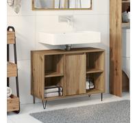 Berkfield Home Vanity Unit Artisan Oak MDF Standard Vanity Unit Rectangular in Brown Berkfield Home Brown