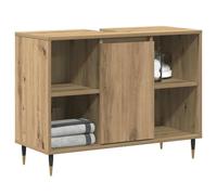 Berkfield Home Vanity Unit Artisan Oak MDF Standard Vanity Unit Rectangular in Brown Berkfield Home Brown