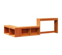Berkfield Home Versatile Bedside Cabinet with Desk Wax Brown 232x112x75 cm Solid | Size: 232 x 112 x 75 cm Berkfield Home Brown 232 x 112 x 75 cm