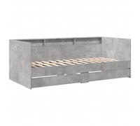 Berkfield Home Versatile Daybed with Drawers without Mattress Concrete Grey 90x1 Berkfield Home Grey