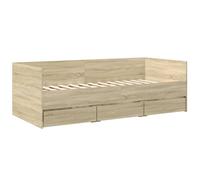 Berkfield Home Versatile Daybed with Drawers without Mattress Sonoma Oak 90x190 in Light Tan Berkfield Home Light Tan