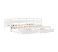 Berkfield Home Versatile Daybed with Trundle & Drawers Frame White 90x190 cm Single Berkfield Home White 90x190 cm