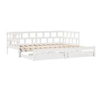 Berkfield Home Versatile Daybed with Trundle & Drawers Frame White 90x190 cm Single Berkfield Home White 90x190 cm