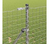 Berkfield Home Versatile Fence Posts Set Set of 7 Silver Galvanised steel Berkfield Home Silver