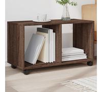 Berkfield Home vidaXL¬†Rolling¬†Cabinet¬†Brown Oak 72x33x42.5 cm Engineered Wood in Brown Berkfield Home Brown 72x33x42.5 cm