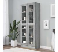 Berkfield Home Vitrine Cabinet Grey Sonoma 82.5x30.5x185.5 cm Engineered Wood Berkfield Home Grey 82.5x30.5x185.5 cm