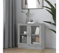 Berkfield Home Vitrine Cabinet Grey Sonoma 82.5x30.5x80 cm Engineered Wood Berkfield Home Grey 82.5x30.5x80 cm