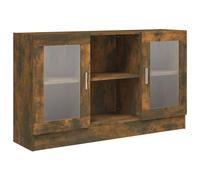 Berkfield Home Vitrine Cabinet Smoked Oak 120x30.5x70 cm Engineered Wood in Brown Berkfield Home Brown 120x30.5x70 cm