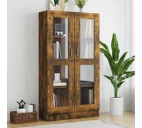 Berkfield Home Vitrine Cabinet Smoked Oak 82.5x30.5x150 cm Engineered Wood in Brown Berkfield Home Brown 82.5x30.5x150 cm