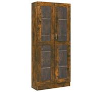 Berkfield Home Vitrine Cabinet Smoked Oak 82.5x30.5x185.5 cm Engineered Wood in Brown Berkfield Home Brown 82.5x30.5x185.5 cm
