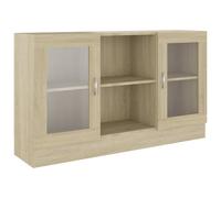 Berkfield Home Vitrine Cabinet Sonoma Oak 120x30.5x70 cm Engineered Wood in Light Beige Berkfield Home Light Beige 120x30.5x70 cm