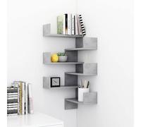 Berkfield Home Wall Corner Shelf 2 pcs Concrete Grey 40x40x50 cm Engineered Wood | Size: 40 x 40 x 50 cm Berkfield Home Grey 40 x 40 x 50 cm