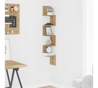 Berkfield Home Wall Corner Shelf Artisan Oak 20x20x127.5 cm Engineered Wood in Brown Berkfield Home Brown 20x20x127.5 cm