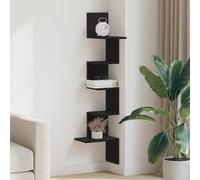 Berkfield Home Wall Corner Shelf Black 32x32x127, 5 cm Engineered Wood Berkfield Home Black