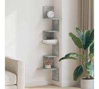 Berkfield Home Wall Corner Shelf Concrete Grey 32x32x127, 5 cm Engineered Wood Berkfield Home Grey
