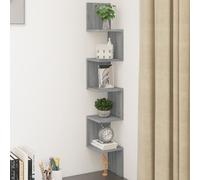 Berkfield Home Wall Corner Shelf Grey Sonoma 20x20x127.5 cm Engineered Wood Berkfield Home Grey 20x20x127.5 cm