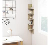 Berkfield Home Wall Corner Shelf Sonoma Oak 20x20x127.5 cm Engineered Wood in Brown Berkfield Home Brown 20x20x127.5 cm