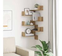 Berkfield Home Wall Corner Shelves 2 pcs Artisan Oak 40x40x49.5 cm Engineered Wood in Brown Berkfield Home Brown 40x40x49.5 cm