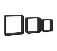 Berkfield Home Wall Cube Shelves 3 pcs Black MDF Berkfield Home Black