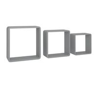 Berkfield Home Wall Cube Shelves 3 pcs Grey MDF Berkfield Home Grey