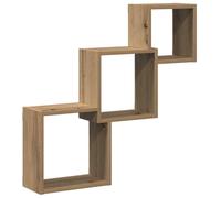Berkfield Home Wall Cube Shelves Artisan Oak 68x15x68 cm Engineered Wood in Brown | Size: 68 x 15 x 68 cm Berkfield Home Brown 68 x 15 x 68 cm