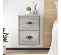 Berkfield Home Wall-mounted Bedside Cabinet Grey Sonoma 41.5x36x53cm | Size: 41.5x36x53 cm Berkfield Home Grey 41.5x36x53 cm
