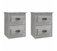 Berkfield Home Wall-mounted Bedside Cabinets 2 pcs Grey Sonoma 41.5x36x53cm | Size: 41.5x36x53 cm Berkfield Home Grey 41.5x36x53 cm