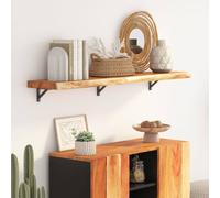 Berkfield Home Wall Shelf 120x30x2.5 cm Rectangular Solid Wood Acacia Live Edge in Brown Berkfield Home Brown 120x30x2.5 cm