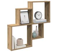 Berkfield Home Wall Shelf Artisan Oak 80x15x78.5 cm Engineered Wood in Brown Berkfield Home Brown 80x15x78.5 cm