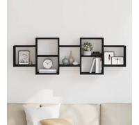 Berkfield Home Wall Shelf Black Oak 129x18x42 cm Engineered Wood | Size: 129 x 18 x 42 cm Berkfield Home Black 129 x 18 x 42 cm