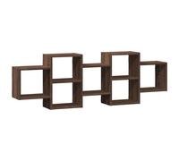 Berkfield Home Wall Shelf Brown Oak 129x18x42 cm Engineered Wood | Size: 129 x 18 x 42 cm Berkfield Home Brown 129 x 18 x 42 cm