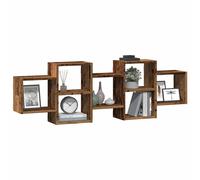 Berkfield Home Wall Shelf Old Wood 129x18x42 cm Engineered Wood in Brown | Size: 129 x 18 x 42 cm Berkfield Home Brown 129 x 18 x 42 cm