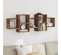 Berkfield Home Wall Shelf Old Wood 129x18x42 cm Engineered Wood in Brown | Size: 129 x 18 x 42 cm Berkfield Home Brown 129 x 18 x 42 cm