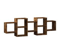 Berkfield Home Wall Shelf Smoked Oak 129x18x42 cm Engineered Wood in Brown | Size: 129 x 18 x 42 cm Berkfield Home Brown 129 x 18 x 42 cm