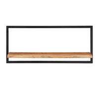 Berkfield Home Wall Shelves 2 pcs 80x25x35 cm Solid Wood Acacia & Steel in Brown | Size: 80 x 25 x 35 cm Berkfield Home Brown 80 x 25 x 35 cm