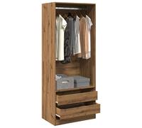 Berkfield Home Wardrobe Artisian Oak 80x50x200 cm Engineered Wood in Brown | Size: 80 x 50 x 200 cm Berkfield Home Brown 80 x 50 x 200 cm