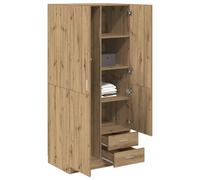 Berkfield Home Wardrobe Artisian Oak 80x52x180 cm Engineered Wood in Brown | Size: 80 x 52 x 180 cm Berkfield Home Brown 80 x 52 x 180 cm