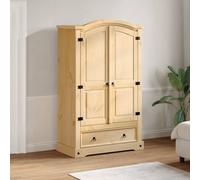 Berkfield Home Wardrobe Corona 101x52x170 cm Solid Wood Pine in Light Tan | Size: 101 x 52 x 170 cm Berkfield Home Light Tan 101 x 52 x 170 cm