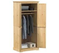 Berkfield Home Wardrobe Corona 76x50x170 cm Solid Wood Pine in Natural | Size: 76 x 50 x 170 cm Berkfield Home Natural 76 x 50 x 170 cm