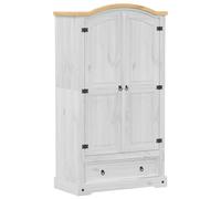 Berkfield Home Wardrobe Corona White 102x52x186 cm Solid Wood Pine | Size: 102 x 52 x 186 cm Berkfield Home White 102 x 52 x 186 cm