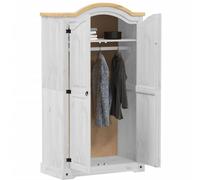 Berkfield Home Wardrobe Corona White 102x52x186 cm Solid Wood Pine | Size: 102 x 52 x 186 cm Berkfield Home White 102 x 52 x 186 cm