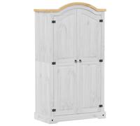 Berkfield Home Wardrobe Corona White 102x52x186 cm Solid Wood Pine | Size: 102 x 52 x 186 cm Berkfield Home White 102 x 52 x 186 cm