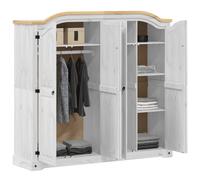 Berkfield Home Wardrobe Corona White 194x52x186 cm Solid Wood Pine | Size: 194 x 52 x 186 cm Berkfield Home White 194 x 52 x 186 cm